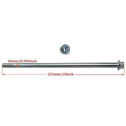 10mm 245mm Wheel Rim Axle for 110cc 125cc 150cc Quad ATV Dirt Bike Pit Bike Plug-in Axle 245x10mm