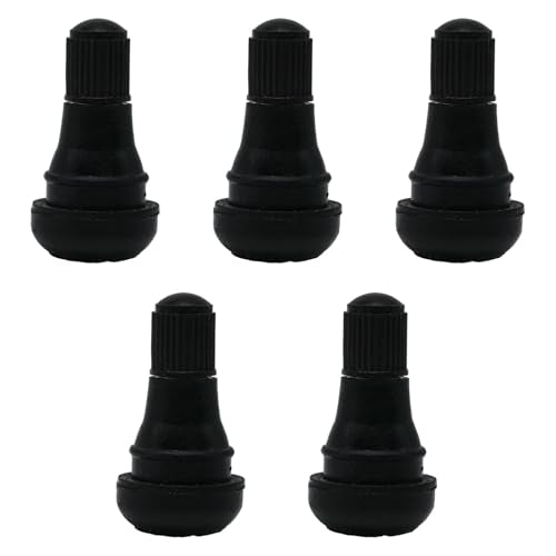5 Pack TR412 Rubber Tire Valve Stem, Snap-in Short Valve Stems Low Profile Set, Black Valve Stem Replacement Kit for Vehicle Tires/Car Owners