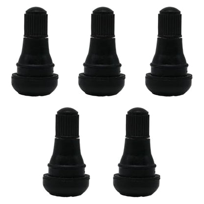 5 Pack TR412 Rubber Tire Valve Stem, Snap-in Short Valve Stems Low Profile Set, Black Valve Stem Replacement Kit for Vehicle Tires/Car Owners