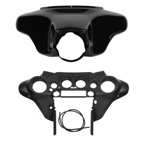 TCMT Black ABS Batwing Inner Outer Fairing Fit For Harley Touring Street Glide FLHX Electra Glide Ultra Classic FLHT FLHTC FLHTCU 1996-2013 - color: Vivid Black, size: Inner & Outer