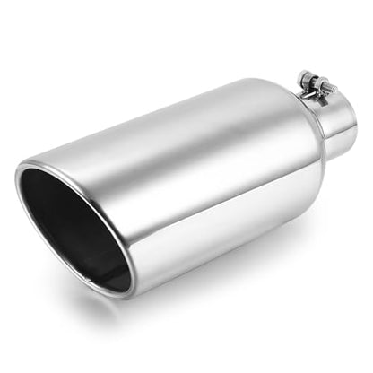 A-KARCK Exhaust Tip 3" Inlet to 6" Outlet, 15" Overall Length Polishing Bolt On Exhaust Tailpipe Tip Protect Tailpipe - size: 3" Inlet 6" Outlet 15" Long, style: POLISHED
