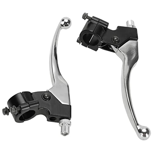 FVRITO Left Right 7/8" 22mm Clutch Brake Handle Levers Perch for CRF70 CRF80 CRF100 CRF150 XR80 XR100 XR200r XL100 XL250 ATC 200m Pit Dirt Motor Bike Motorcycle Baja Mini Bike MB200 MB165 Parts Silver - color: Silver