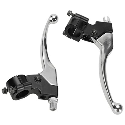 FVRITO Left Right 7/8" 22mm Clutch Brake Handle Levers Perch for CRF70 CRF80 CRF100 CRF150 XR80 XR100 XR200r XL100 XL250 ATC 200m Pit Dirt Motor Bike Motorcycle Baja Mini Bike MB200 MB165 Parts Silver - color: Silver