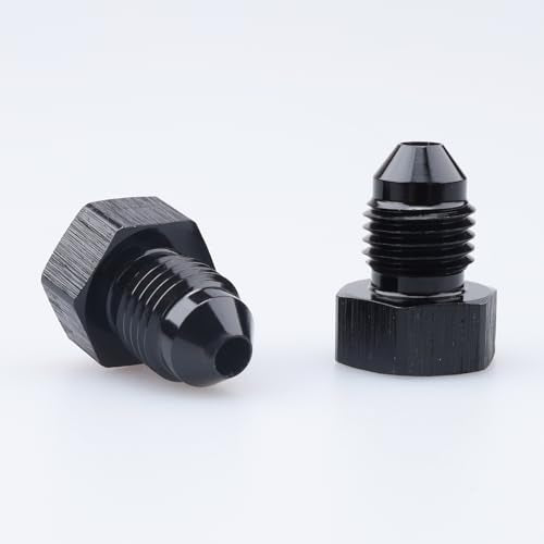 AC PERFORMANCE -3 AN Male Blanking Plug Fitting Hex Aluminum Black 2PCS - color: Black, size: 3AN-2PCS