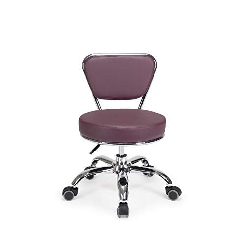 Dayton Home Office/Garden Rolling Seat (Burgundy) Pneumatic, Short Stool with Adjustable Height 13"-15", Perfect for Home Office, Gardening, Garage Mechanic, School and Lab - color: Burgundy