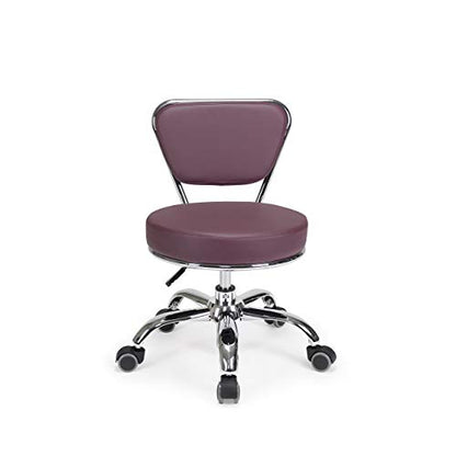 Dayton Home Office/Garden Rolling Seat (Burgundy) Pneumatic, Short Stool with Adjustable Height 13"-15", Perfect for Home Office, Gardening, Garage Mechanic, School and Lab - color: Burgundy