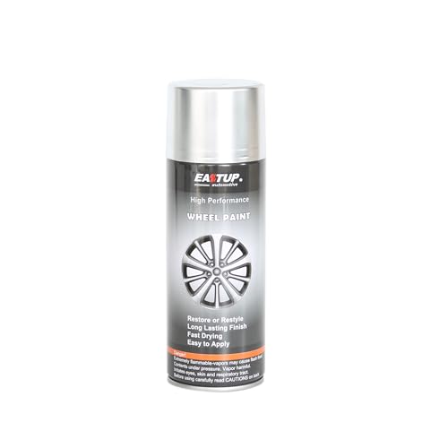 EASTUP Machined Silver Metallic Wheel Paint - Brilliant Finish, High Durability, Fade-resistant, Quick Drying Rim Coating - color: 27#2591-Machined Silver
