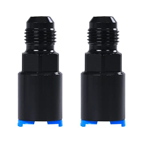 Fuel Rail Adapter Fittings Feed/Return -6AN EFI AN6 Push ON Compatible with LT1 LT4 LS1 LQ4 LQ9 - color: Black-Blue, size: 6AN Male to 3/8"& 5/16''-2PCS