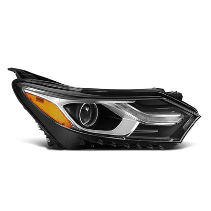 Auto Dynasty Headlights Assembly Compatible with 2018 2019 2020 2021 Chevy Equinox, Passenger Right Side Halogen Headlamp Replacement, GM2503469, SAE/DOT Approved, Black Housing Amber Corner - color: Right Black / Amber