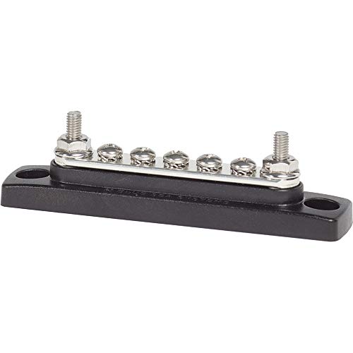 Blue Sea Systems 2304 100 Amp Mini BusBar with 5 screws, One size, Without Cover, Black - style: 100A - 5 Screw, no Cover
