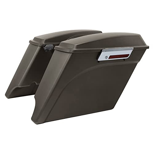 TCMT 5" Stretched Hard Saddlebags Fit For Harley Touring Electra Road Glide 1993-2013 - color: Pewter Denim Chrome Latches