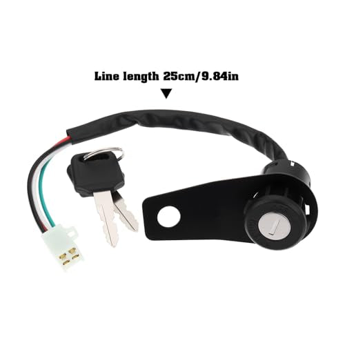 Motorcycle Ignition Switch Key Lock Compatible with 50-150cc Off-Road Motorcycles ATVs and Quads with 8.3cm Bracket