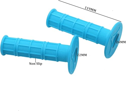 22mm 7/8" Motorcycle Rubber Handlebar Grips for 50cc-125cc Dirt Bike ATV Moto Pit Bike CRF50 XR50 KLX250 SSR125 CRF150F CRF230F CRF250F CRF450F TTR110 TTR125 YFZ RMZ KXF Parts 1Pair - color: Blue