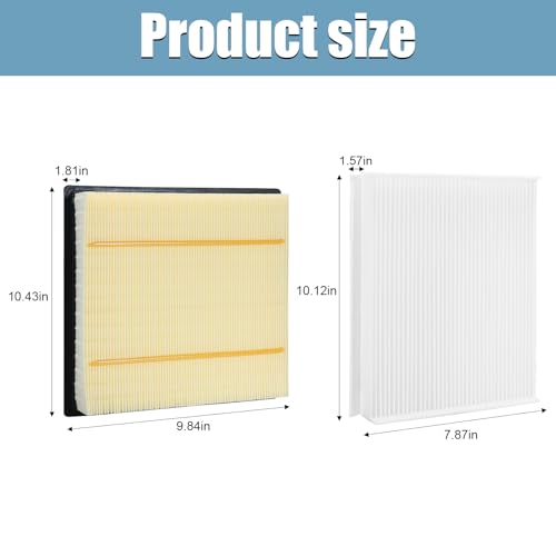 Engine Air Filter Replacement and 7C3Z-9601-A, FL3Z-19N619A Cabin Air Filter Set for Ford F150 2015-2023, for Ford Expedition 2018-2024, for Lobo 2016-2022 - style: 7C3Z-9601-A&FL3Z-19N619A