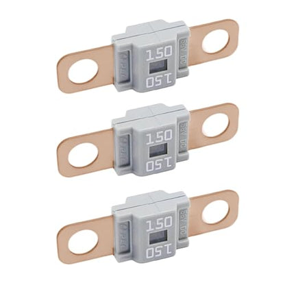 3PCS AMI/Midi Fuse, High Current 150A, Bolt-on Fuse Universal for Cars, Trucks, Construction Vehicles, Agricultural Machinery, Caravans, Passenger Cars, Electrocar Golf Cart (150A) - color: 150A