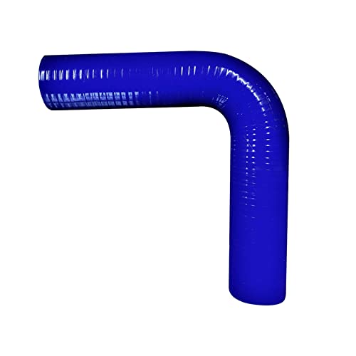1.5" ID, 7" Leg Length 90 Degree Elbow Silicone Coupler Hose, 4-Ply Reinforced Universal Silicone Pipe Hose Turbo Intake Tube Intercooler Piping Blue - color: Blue, size: 1.5" ID