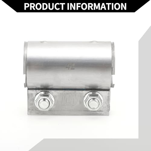 Exhaust Pipe Clamp Durable Stainless Steel 1.65" 87mm Silver Tone - size: 1.65''
