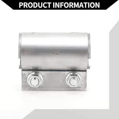 Exhaust Pipe Clamp Durable Stainless Steel 1.65" 87mm Silver Tone - size: 1.65''