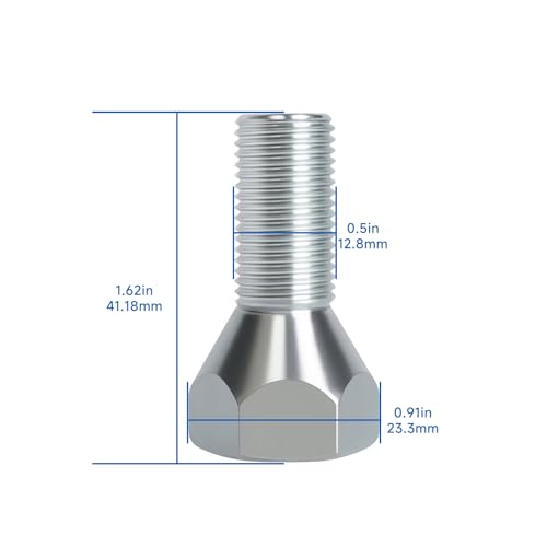 5PCS 11062A Boat Trailer Lug Bolt 1/2"-20 x 1-5/8",13/16" Hex for 5-Lug Hub