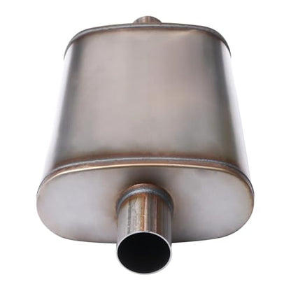 Universal 409 Stainless Muffler Straight-Through Performance Muffler Exhaust, center in | center out (3") - size: 3"