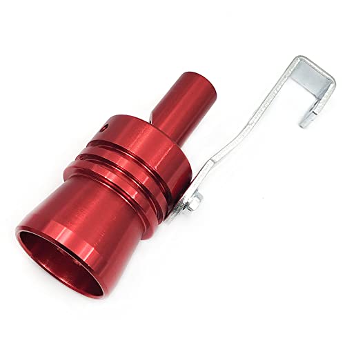 DEVMO 2pcs XL Size Aluminum Alloy Universal Turbo Sound Exhaust Muffler Pipe Whistle Car Roar Maker Red - color: Red