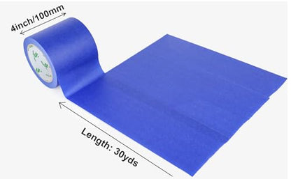 BOMEI PACK Wide Blue Painters Tape 4 Inches x 30 Yards, 3D Tape, 3D Printing Tape for Laser Cutting, 21-Day Clean Removal Wide Masking Tape - color: Blue