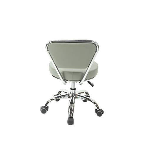 MAYAKOBA Dayton Rolling Stool with Backrest – Storm Gray Pneumatic Seat, Adjustable Height 13"-15", Ergonomic Design for Home Office, Garage, Gardening, Lab, School, Mechanic Tasks - color: Storm Gray