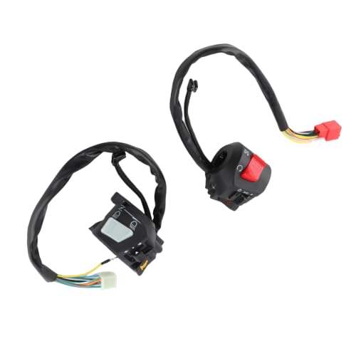 Acouto Motorcycle Handlebar Control Switch 7/8" Left & Right Side Handlebar Horn Turn Light Control Headlight On/Off Engine Stop Electric Start Switch 1 Pair