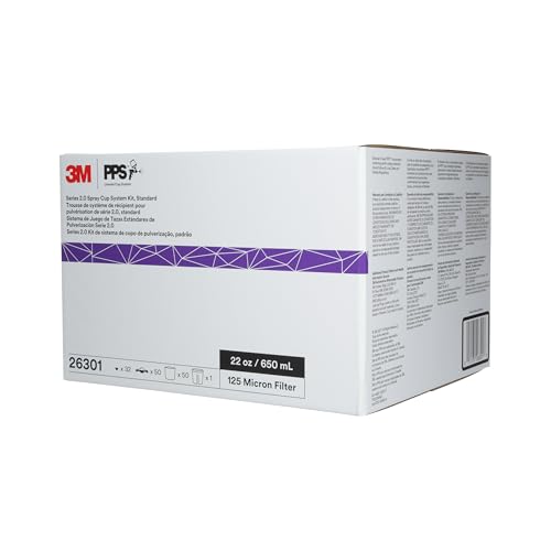 3M PPS 2.0 Spray Gun Cup Lids and Liners Kit, 26301, 22 oz, Standard - size: Standard, 125-Micron Filter