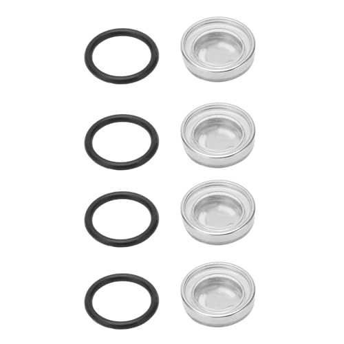 4Pcs Brake Sight Glass, 18mm Master Cylinder Sight Glass Lens, Master Cylinder Reservoir Sight Glass Gasket Kit for Scooter ATV Dirt Bike Motorcycle Scooter