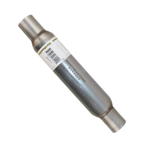 Northeastern Exhaust | Stainless Steel Universal Exhaust Glass Pack Muffler/Resonator (2" ID 2.12 "OD x 17" Long) | Automotive Replacement Part