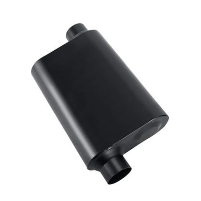 Muffler 2 Chamber 2.5" Universal Mufflers Performance Exhaust Muffler 2.5 inch,Aggressive Deep Sound,Black(2.5" offset in (id)/offset out (od)/overall 18") - size: 2.5" offset in | 2.5" offset out | overall 18", style: OFF in | OFFout
