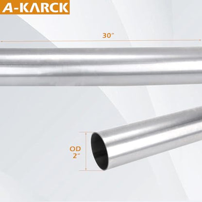 A-KARCK Straight Exhaust Pipe 2" OD, Mild Steel 30" Long Mandrel Exhaust Tube, Custom Your Own Exhaust System - size: 2", style: 30 INCH