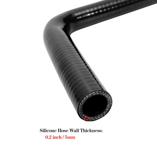 ID 3/4"-1" 90 Degree Reducer Silicone Elbow Coupler 7" Leg Length - size: ID: 3/4" to 1" (19mm to 25mm)