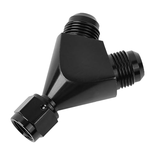 EVIL ENERGY 6AN Female to 8AN 8AN Male Flare Fitting, Y Block Union Splitter Swivel Adapter Fitting Aluminum Black - size: 6AN Female to 2×8AN Male