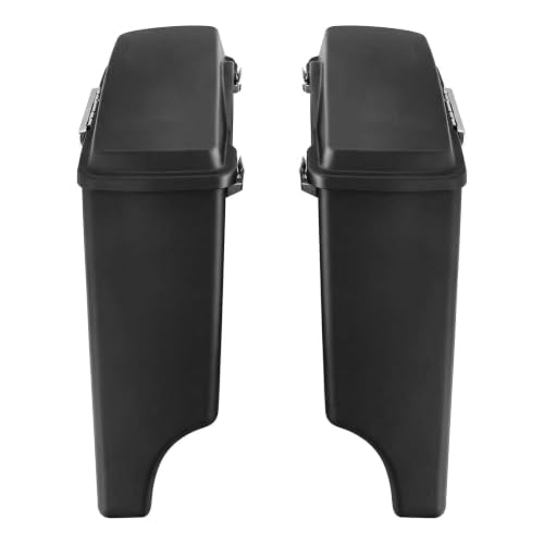 TCMT 5" Stretched Extended Saddlebags Fit For Harley Touring 1994-2013 - color: Matte Black Chrome Latches