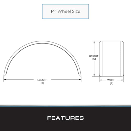 Tie Down 86267 Single Round Metal Fender, Galvanized Steel, 14 to 15 inch Wheel Size, 1 Per Pack - size: 31.5" x 9" x 13", style: 1 Fender