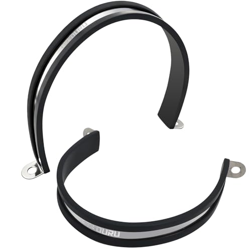 OURU 4 Inch Pipe Strap Fits 4.01"/101.9-102mm OD, Rubber U Bracket,2PCS - size: 4"