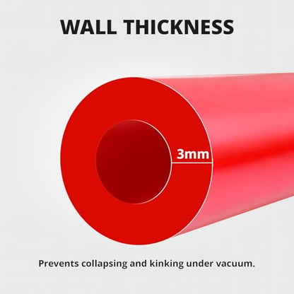 EVIL ENERGY 1/4 Silicone Vacuum Tubing Hose Line 10FT 130PSI Max Pressure Red (6mm ID) - color: Red, size: 1/4 10FT