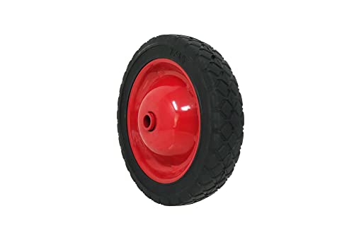 Shepherd Hardware 9593 7-Inch Semi-Pneumatic Rubber Tire, Steel Hub with Grafoil Bearings, Diamond Tread, 1/2-Inch Bore Offset Axle - color: Black, size: 7-Inch, style: 7-Inch, Grafoil Bearings