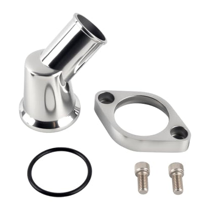 45° Swivel Water Neck Aluminum Polished Thermostat Housing - color: Silver, size: 45 Degrees Style1