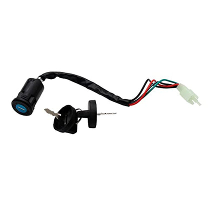 4 Wire Ignition Key Switch for 50cc 70cc 90cc 110cc 125cc Quad ATV 4 Wheeler Go Kart Scooter (Male Plug) - style: Male plug