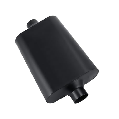 Mufflers 2 Chamber 3" Universal Muffler Performance Exhaust Muffler 3.0 IN Pipe,Aggressive Sound,Black(3" center in/out) - size: 3" center in | 3" center out | overall 18", style: Center in | Center out