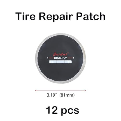 Dia 3.19" 12 pcs, Bias Tire Reinforced Heavy Duty Bias Ply Tire Repair Patch Round Tire Patch for Car Truck Bus Tractor Agricultural Vehicles Puncture Repair - size: Dia 3.19" 12 pcs