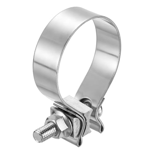 HARFINGTON 410 Stainless Steel Exhaust Clamp 2.56" Butt Joint Narrow Band Muffler Seal Exhaust Narrow Lap Butt Clamps for Pipes Muffler Converters System Repair, Silver - size: Range 65-74 mm, Band Width 22mm