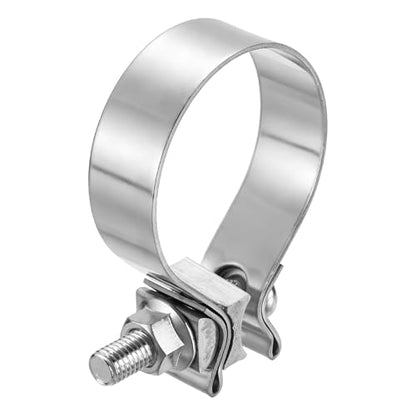 HARFINGTON 410 Stainless Steel Exhaust Clamp 2.56" Butt Joint Narrow Band Muffler Seal Exhaust Narrow Lap Butt Clamps for Pipes Muffler Converters System Repair, Silver - size: Range 65-74 mm, Band Width 22mm