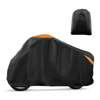 uxcell Motorcycle Cover Waterproof with Storage Bag Fits Up to 76.8"
