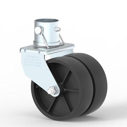 2000lbs Dual 6" Trailer Jack Swivel Caster, Wheel Replacement - color: Silver