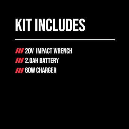 SKIL PWR CORE 20V Brushless 1/2 In. Impact Wrench with Two Speed Selection, includes 2.0Ah Battery and 20V Standard Charger - IW6720B-10