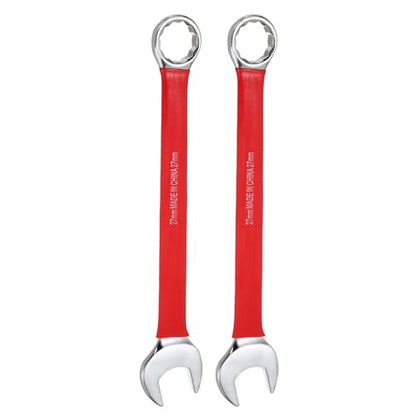 HARFINGTON 2Pcs Metric Combination Wrench 27mm 12-Point Box & Open End CR-V - size: 27mm